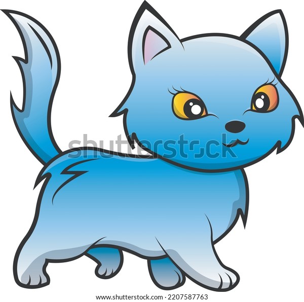 Vector Illustration Cute Cat Stock Vector Royalty Free 2207587763 Shutterstock