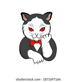 vector illustration of cute cat animal graphics in a pose