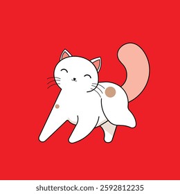 Vector illustration of cute cat animal
