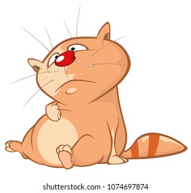 Vector Illustration of a Cute Cat. Cartoon Character