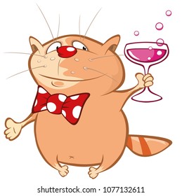 Vector Illustration of a Cute Cat. Cartoon Character