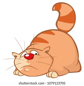 Vector Illustration of a Cute Cat. Cartoon Character