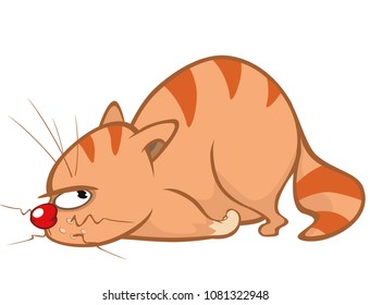 Vector Illustration of a Cute Cat. Cartoon Character