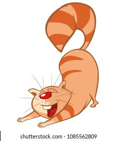Vector Illustration of a Cute Cat. Cartoon Character