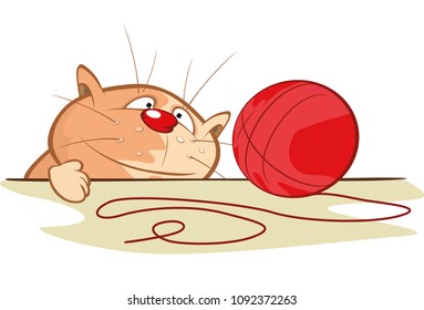 Vector Illustration of a Cute Cat. Cartoon Character
