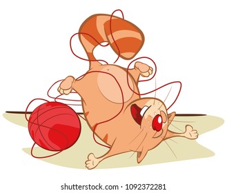 Vector Illustration of a Cute Cat. Cartoon Character