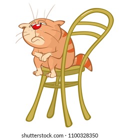 Vector Illustration of a Cute Cat. Cartoon Character