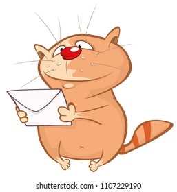 Vector Illustration of a Cute Cat. Cartoon Character
