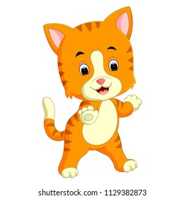 vector illustration of cute cat cartoon