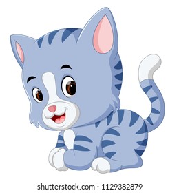 vector illustration of cute cat cartoon