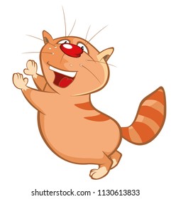 Vector Illustration of a Cute Cat. Cartoon Character