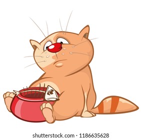 Vector Illustration of a Cute Cat. Cartoon Character
