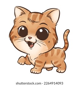 Vector illustration of Cute Cat cartoon