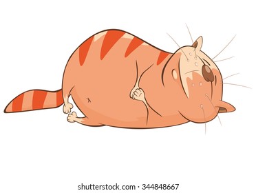 Vector Illustration of a Cute Cat. Cartoon Character