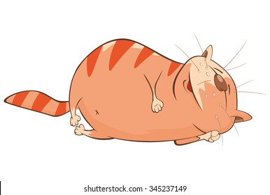 Vector Illustration of a Cute Cat. Cartoon Character