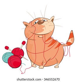 Vector Illustration of a Cute Cat. Cartoon Character