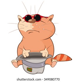 Vector Illustration of a Cute Cat. Cartoon Character