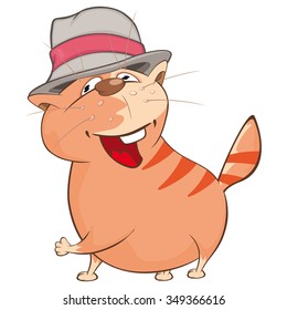 Vector Illustration of a Cute Cat. Cartoon Character