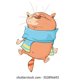 Vector Illustration of Cute Cat. Cartoon Character
