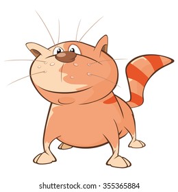 Vector Illustration of a Cute Cat. Cartoon Character