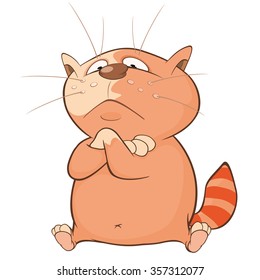 Vector Illustration of a Cute Cat. Cartoon Character