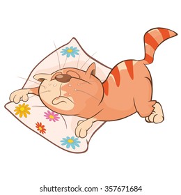 Vector Illustration of a Cute Cat. Cartoon Character