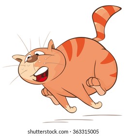 Vector Illustration of a Cute Cat. Cartoon Character