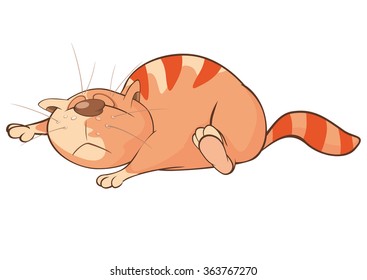 Vector Illustration of a Cute Cat. Cartoon Character