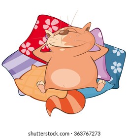 Vector Illustration of a Cute Cat. Cartoon Character