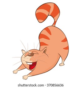 Vector Illustration of a Cute Cat. Cartoon Character