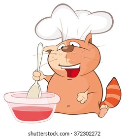 Vector Illustration of a Cute Cat. Cartoon Character
