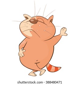 Vector Illustration of a Cute Cat. Cartoon Character