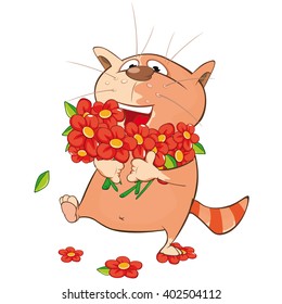 Vector Illustration of a Cute Cat. Cartoon Character