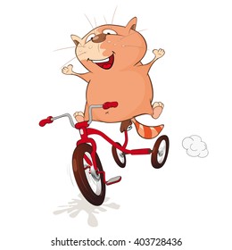 Vector Illustration of a Cute Cat. Cartoon Character