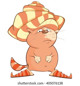 Vector Illustration of a Cute Cat. Cartoon Character