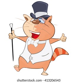 Vector Illustration of a Cute Cat. Cartoon Character