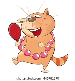 Vector Illustration of a Cute Cat. Cartoon Character