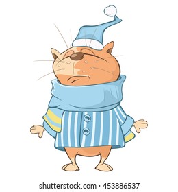Vector Illustration of a Cute Cat. Cartoon Character