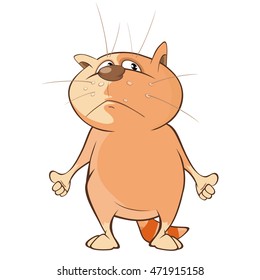 Vector Illustration of a Cute Cat. Cartoon Character