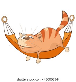 Vector Illustration of a Cute Cat. Cartoon Character