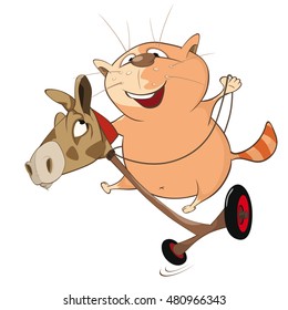 Vector Illustration of a Cute Cat. Cartoon Character