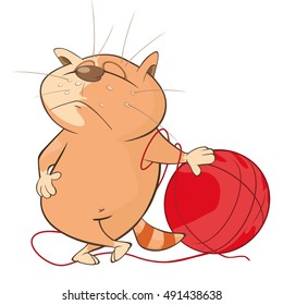 Vector Illustration of a Cute Cat. Cartoon Character
