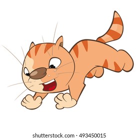 Vector Illustration of a Cute Cat. Cartoon Character