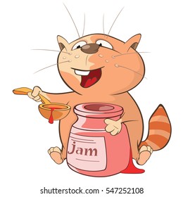 Vector Illustration of a Cute Cat. Cartoon Character