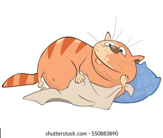 Vector Illustration of a Cute Cat. Cartoon Character