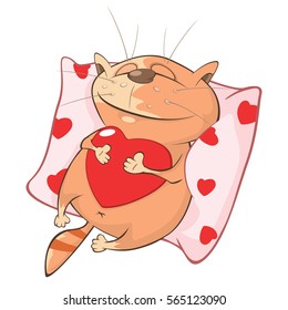 Vector Illustration of a Cute Cat. Cartoon Character