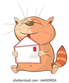 Vector Illustration of a Cute Cat. Cartoon Character