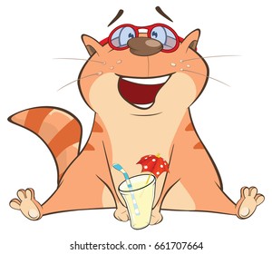 Vector Illustration of a Cute Cat. Cartoon Character