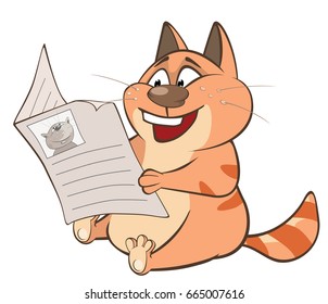 Vector Illustration of a Cute Cat. Cartoon Character
