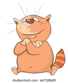 Vector Illustration of a Cute Cat. Cartoon Character